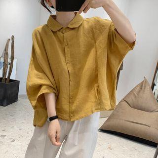 Dolman-sleeve Plain Blouse