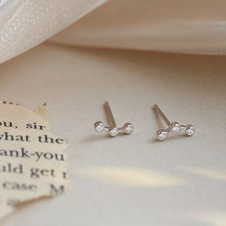Alloy Rhinestone Earring 1 Pair - Silver - One Size