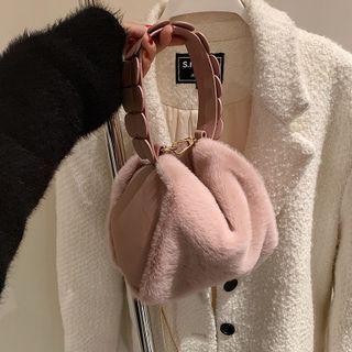 Top Handle Fluffy Crossbody Bag