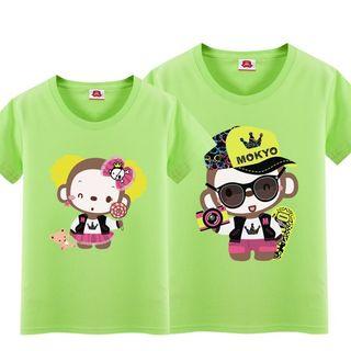 Couple Matching Short-sleeve Monkey Printed T-shirt