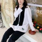 Embroidered Long-sleeve Loose-fit T-shirt