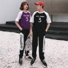 Couple Matching Short-sleeve Lettering T-shirt / Lettering Sweatpants