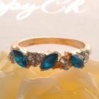 Flashy Diamond Ring  Blue - One Size