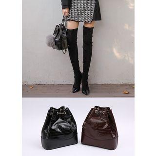 Chain-strap Snake-print Backpack