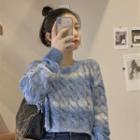 Tie-dye Print Cropped Sweater