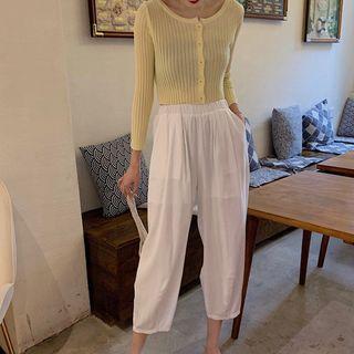 Plain Knit Top / Crop Harem Pants