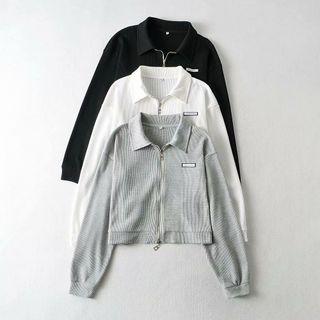 Long Sleeve Collar Zip-up Sweatshirt