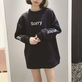Letter Long-sleeve Neoprene Sweatshirt