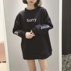Letter Long-sleeve Neoprene Sweatshirt