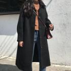 Loose-fit Wool Coat Black - One Size