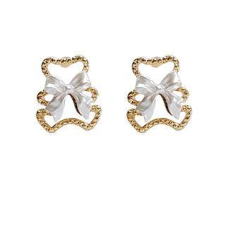 Bear Resin Alloy Earring 1 Pair - Gold - One Size