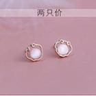 Gemstone Stud Earring Stud Earring - 2 Pcs - Gold - One Size