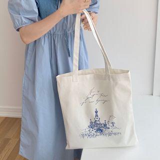 Print Shopper Bag Almond - One Size