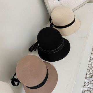 Grosgrain-trim Wool Cloche Hat