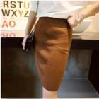 Slit-side Knit Pencil Skirt
