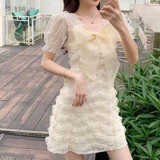 Bow Front Short-sleeve A-line Dress