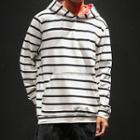 Striped Fleece-lined Hoodie