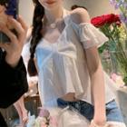 Short-sleeve Cold Shoulder Flowy Top