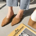 Pointy Woven Rattan Flat Mules