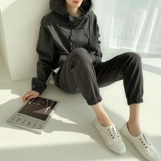 High-neck Pocket-side Hoodie
