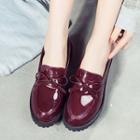 Bow-accent Block Heel Loafers