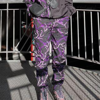 High-waist Lightening Print Sweatpants