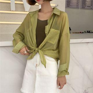 Long Sleeve Blouse As Shown In Figure - One Size