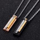 Couple Matching Stainless Steel Lettering Pendant Necklace
