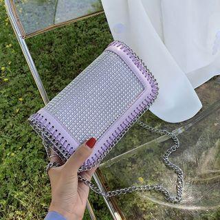 Chain Strap Sequin Flap Crossbody Bag
