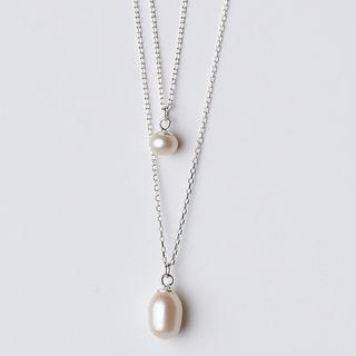 Sterling Silver Freshwater Pearl Layered Necklace