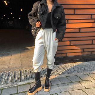 Sherpa-fleece Padded Jacket