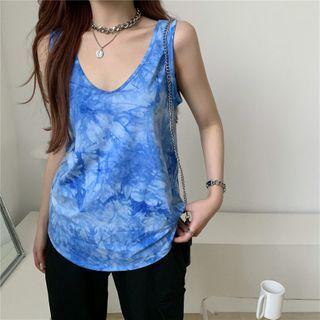 Tie-dye Tank Top Blue - One Size