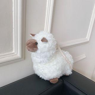 Fluffy Sheep Plush Crossbody Bag White - One Size