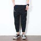 Letter Printed High-waist Cargo Pants