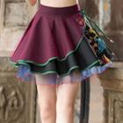 Embroidered Tassel Mini Skirt