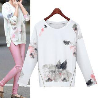 Set: Print Pullover + Plain Leggings