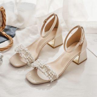 Tweed Block-heel Sandals