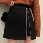 High-waist A-line Semi-body Miniskirt