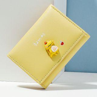 Cartoon Detail Faux Leather Short Wallet