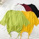Drawstring-hem Loose-fit Light Top