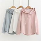 Buttoned Placket Hoodie
