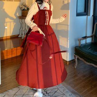 Bow Midi Overall Dress