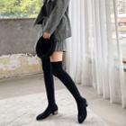 Fabric Block Heel Over-the-knee Boots