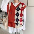 Argyle Knit Vest / Long-sleeve T-shirt