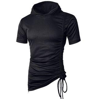 Short-sleeve Hooded Ruched Top