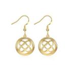 Romantic Elegant Fashion Gold Plated Hollow Out Round Earrings Golden - One Size
