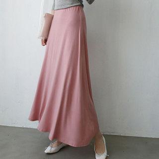 Colored A-line Maxi Skirt