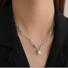 Lock & Safety Pin Alloy Necklace