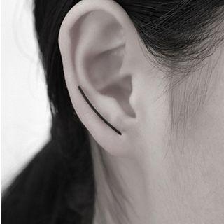 Alloy Minimal U-shape Earring Black - One Size