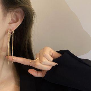 Alloy Fringed Earring A231 - 1 Pair - Gold - One Size